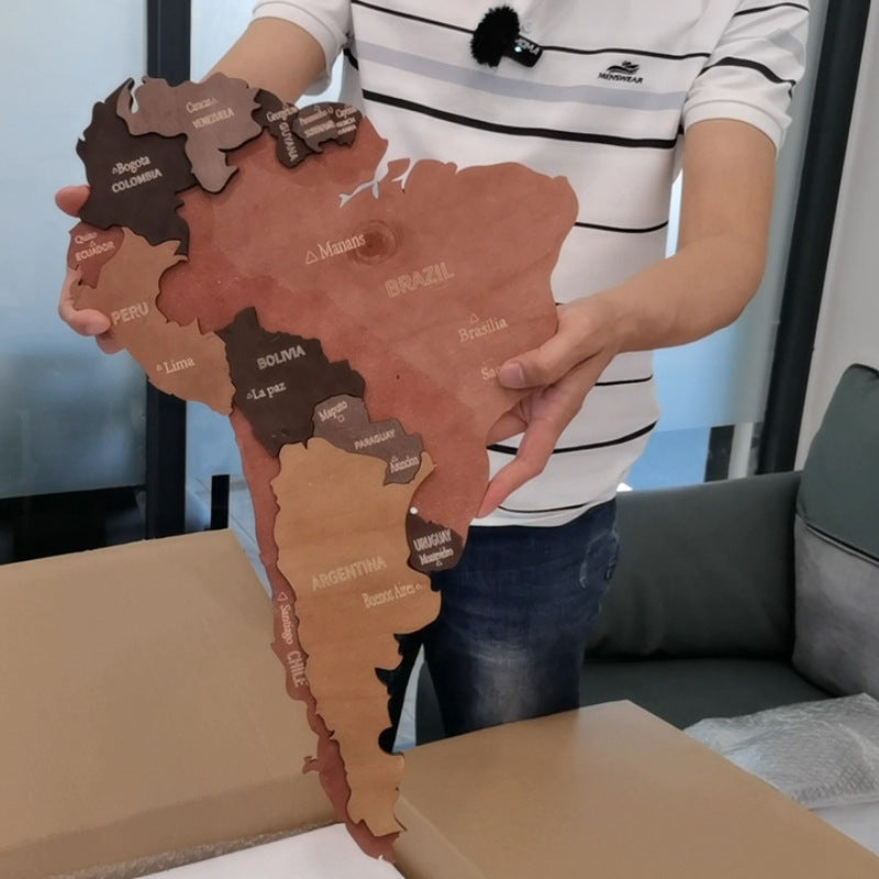 3D World Map Wall Art Large Wooden Map Wall Decoration 4 Sizes
