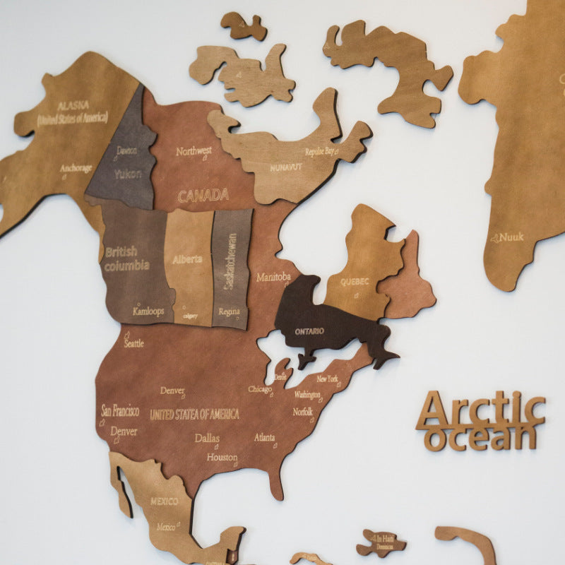 3D World Map Wall Art Large Wooden Map Wall Decoration 4 Sizes