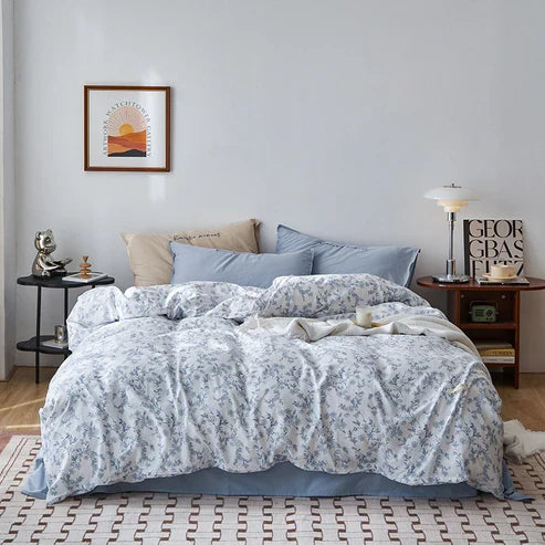 Splendas 4-Piece Cotton Bedding Set Double Layer Soft Breathable | Queen King