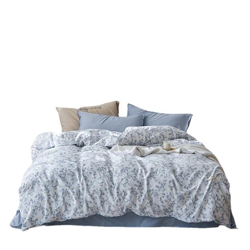 Splendas 4-Piece Cotton Bedding Set Double Layer Soft Breathable | Queen King