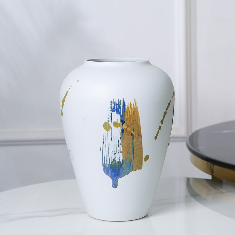 Large Ceramic Vase for Living Room – Tall Frosted Color Glaze | European Style | 3 Sizes