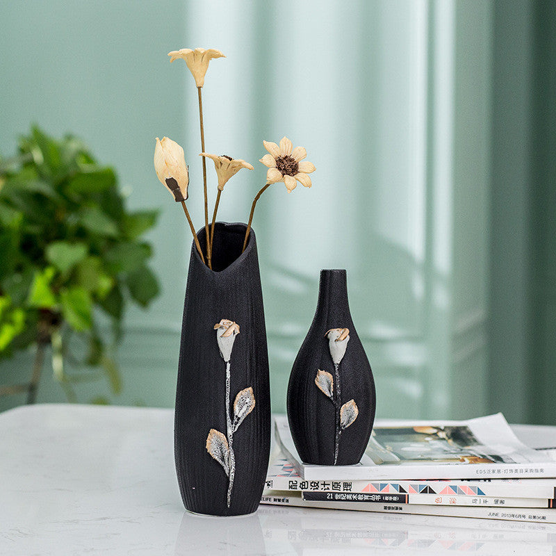 Handmade Ceramic Vase – Painted Glazed Porcelain | European Style Landscape & Floral Decor