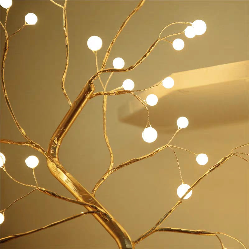 LED Copper Wire Bedroom Tree Lamp | Decorative Night Light for Home Décor