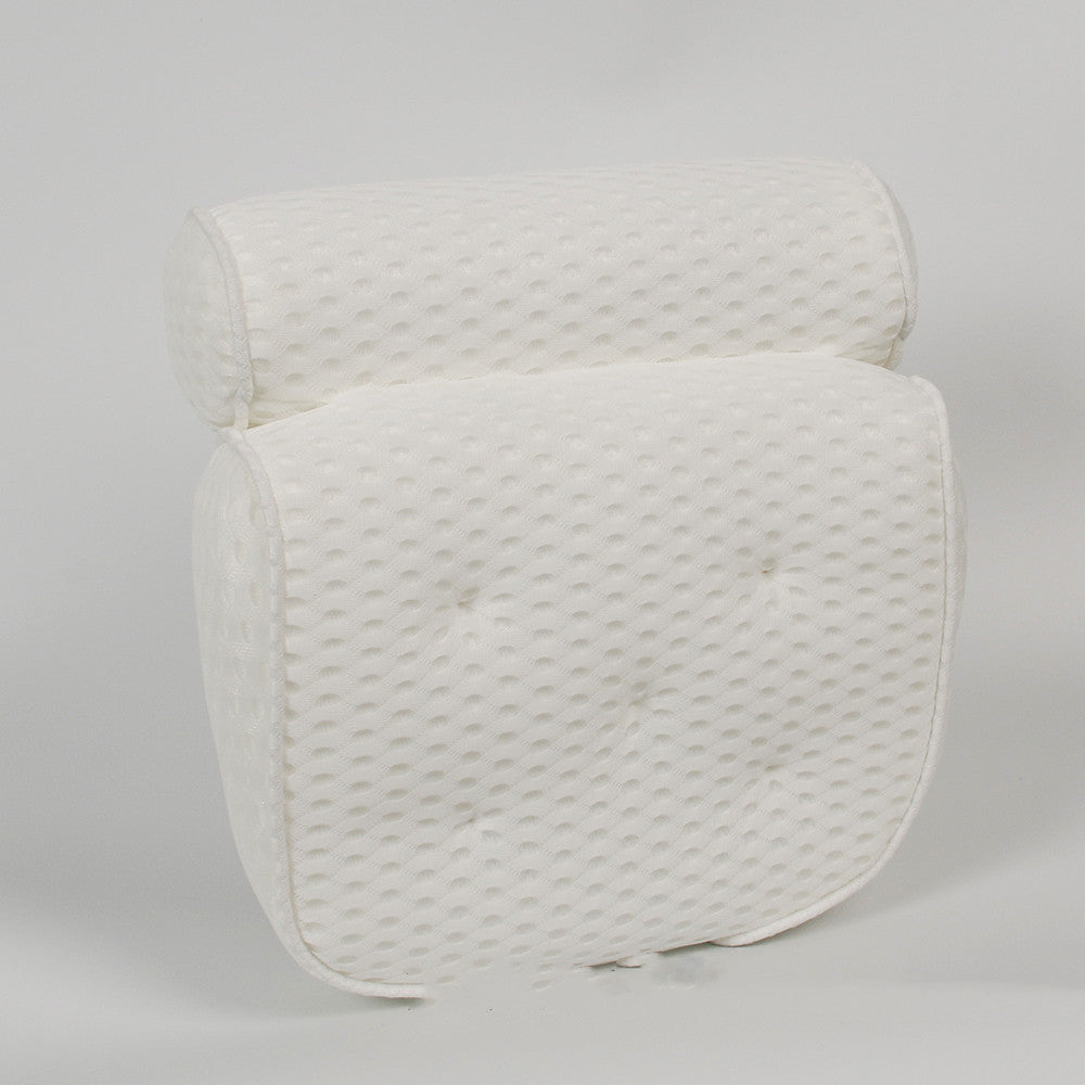 4D Mesh Bathtub Pillow with 7 Suction Cups - Spa Bath Pillow for Neck and Back Support
