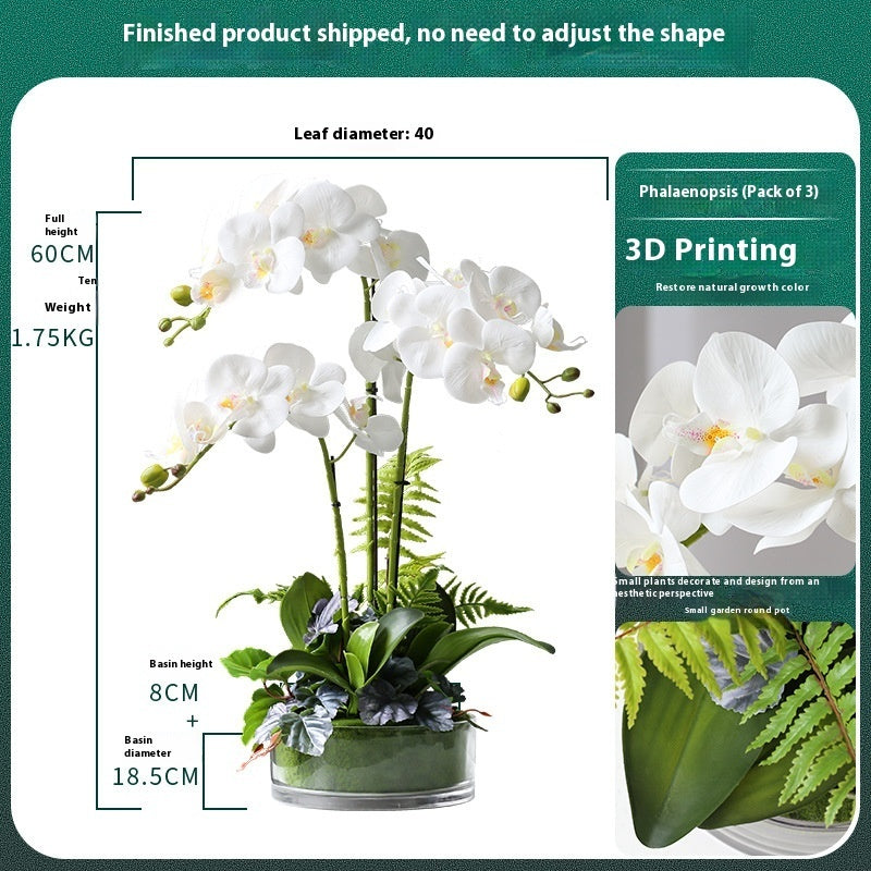 Artificial Phalaenopsis Orchid Potted Plant Decor