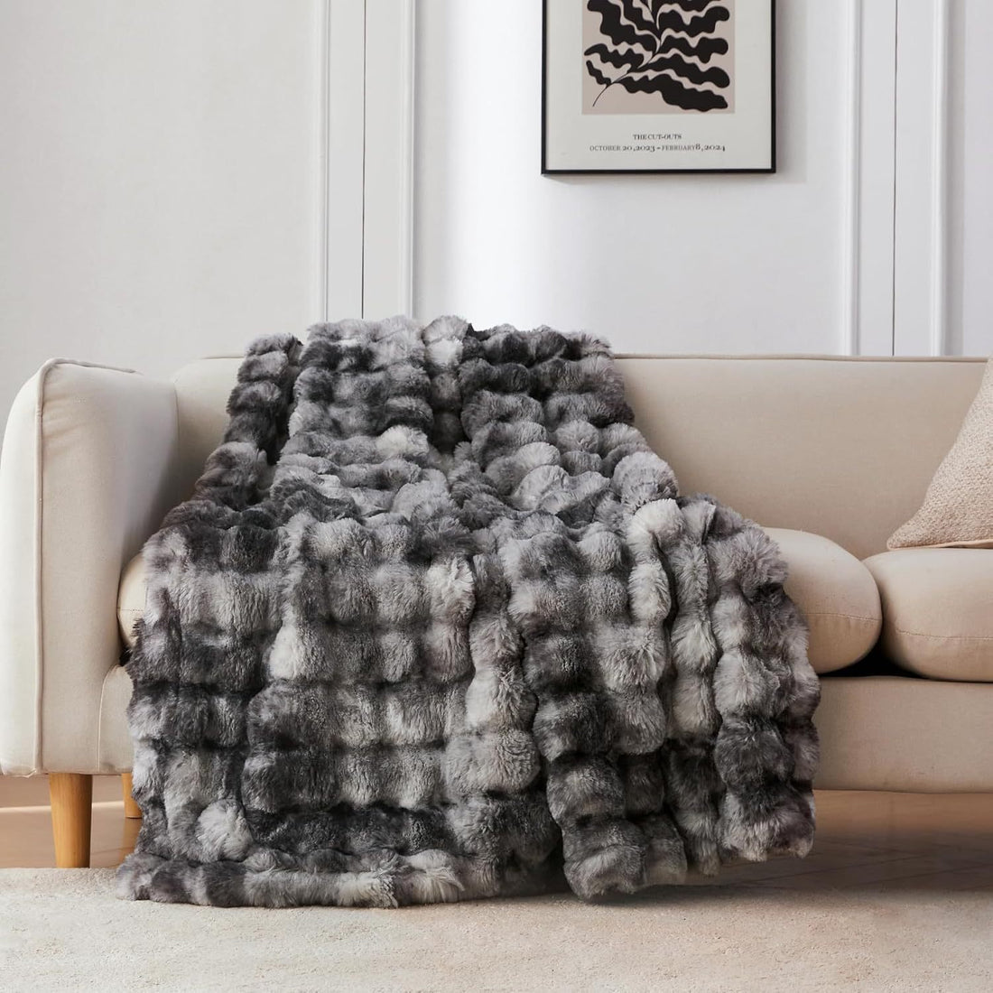 Splendas Tie Dye Throw Blanket Soft Faux Fur Cozy Blanket for Bed & Sofa
