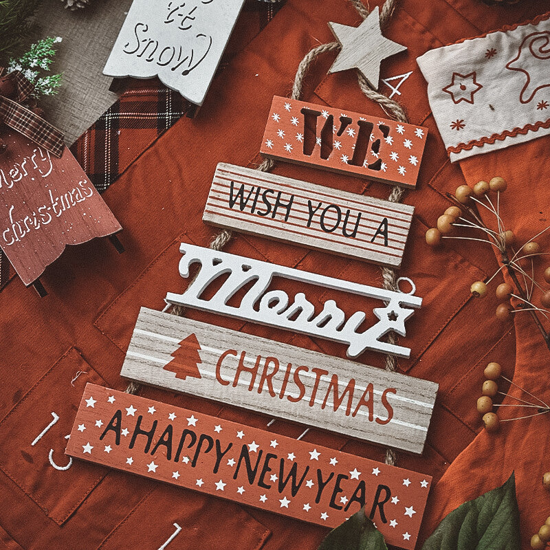Christmas Wooden Wall Decorations English Blessing Listing