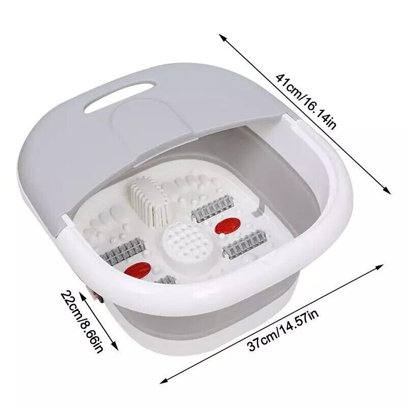 Electric Foot Spa Bath Massager 500W Infrared Heat Bubbles and Reflexology Roller