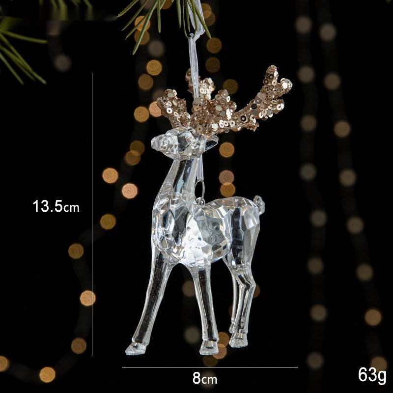 Transparent Christmas Decor Sequins Acrylic Pendant Elegant Hanging Ornaments