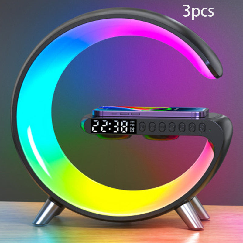 G-Shaped LED Lamp with Bluetooth Speaker & Wireless Charger