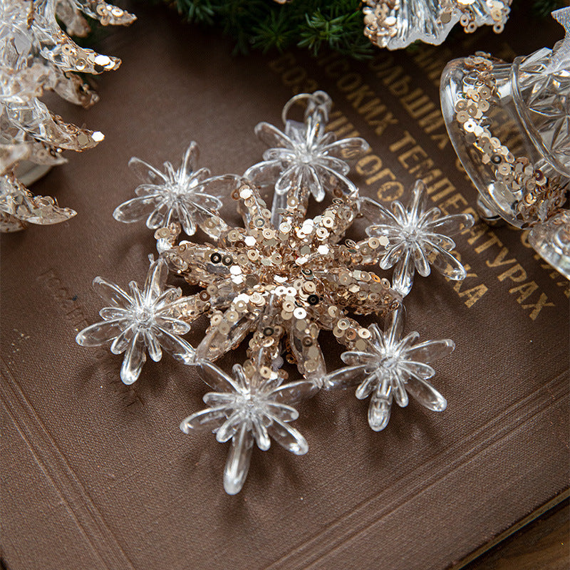 Transparent Christmas Decor Sequins Acrylic Pendant Elegant Hanging Ornaments