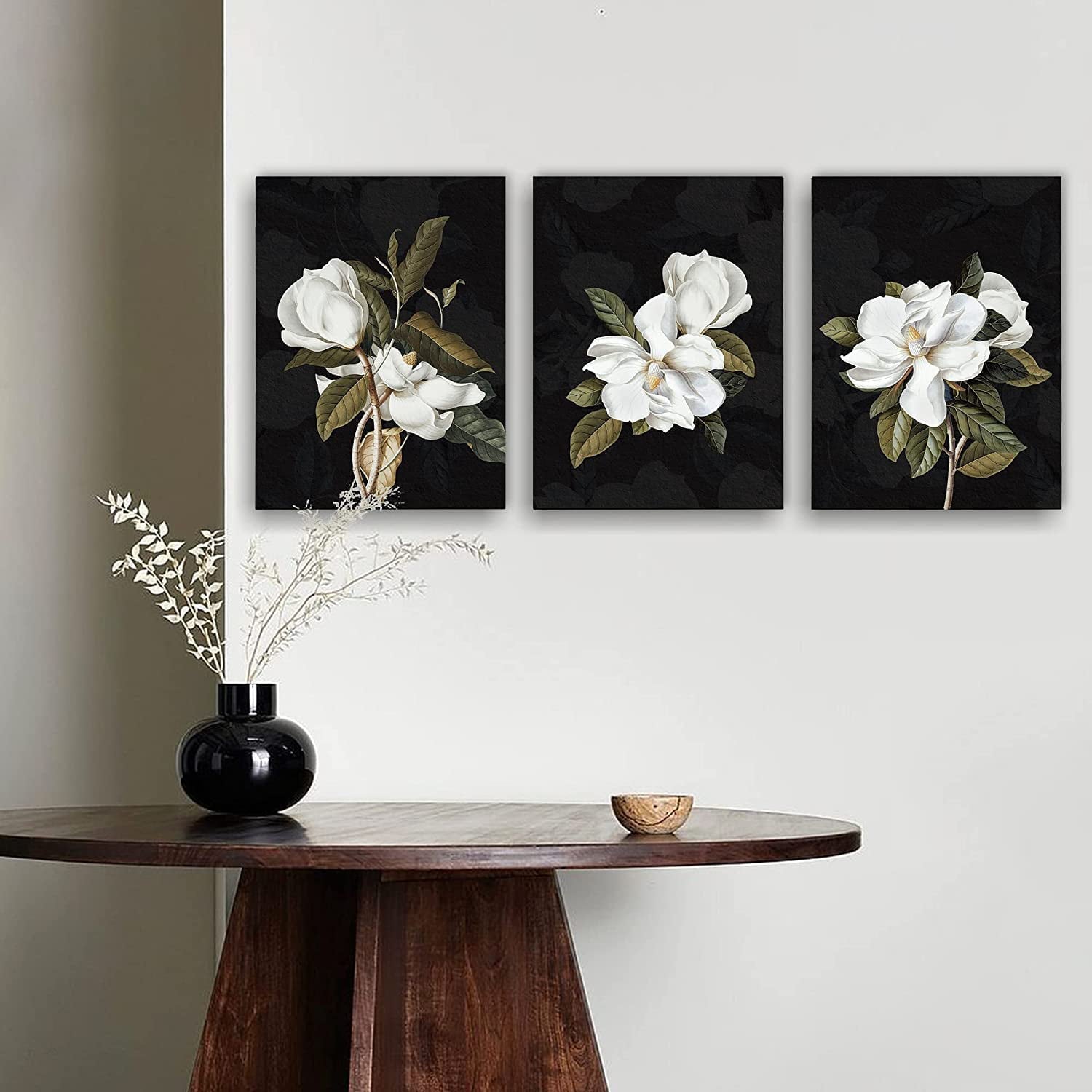 3 Pcs Magnolia Flowers Canvas Wall Art (Frameless)