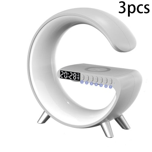 G-Shaped LED Lamp with Bluetooth Speaker & Wireless Charger