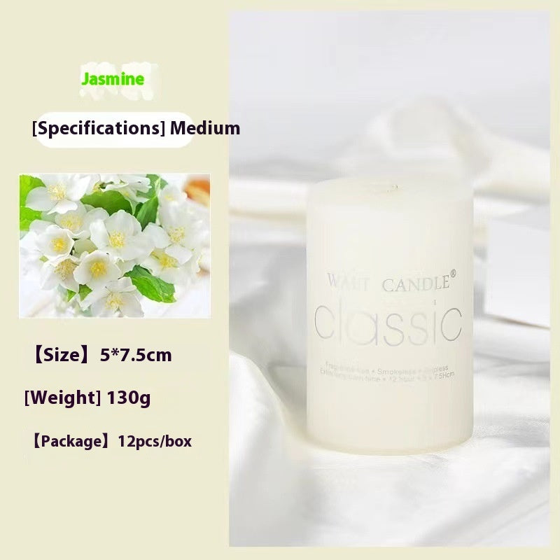 Cylindrical Aromatherapy Scented Candle Smokeless Colorful Pillar Candle for Home Decor