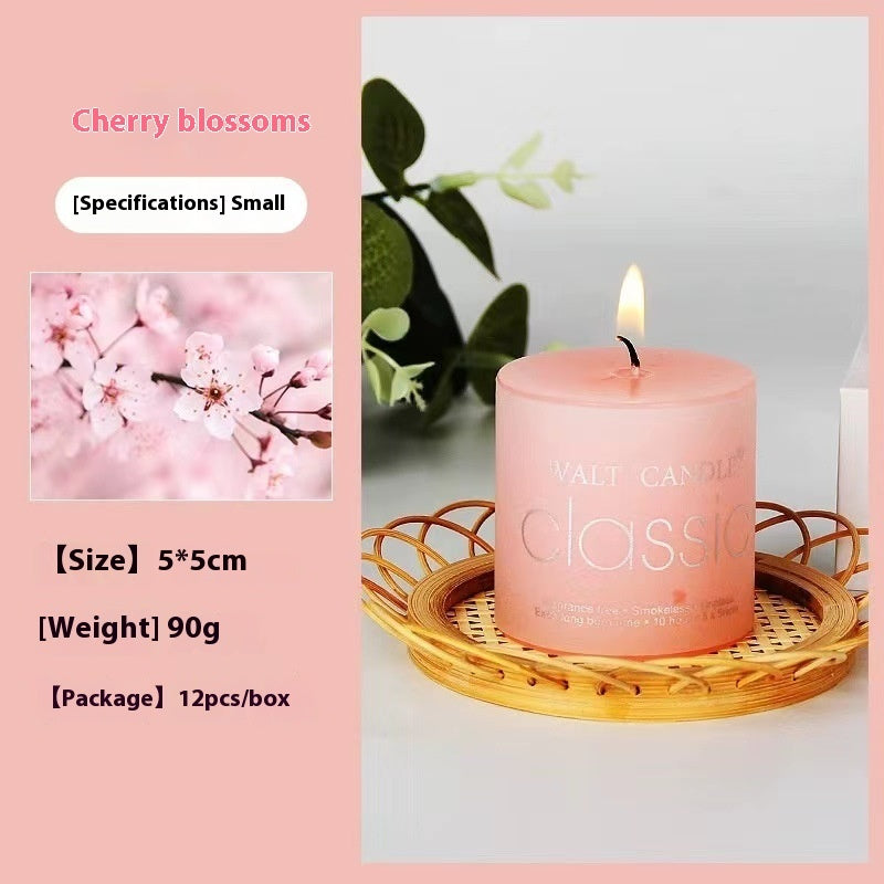 Cylindrical Aromatherapy Scented Candle Smokeless Colorful Pillar Candle for Home Decor