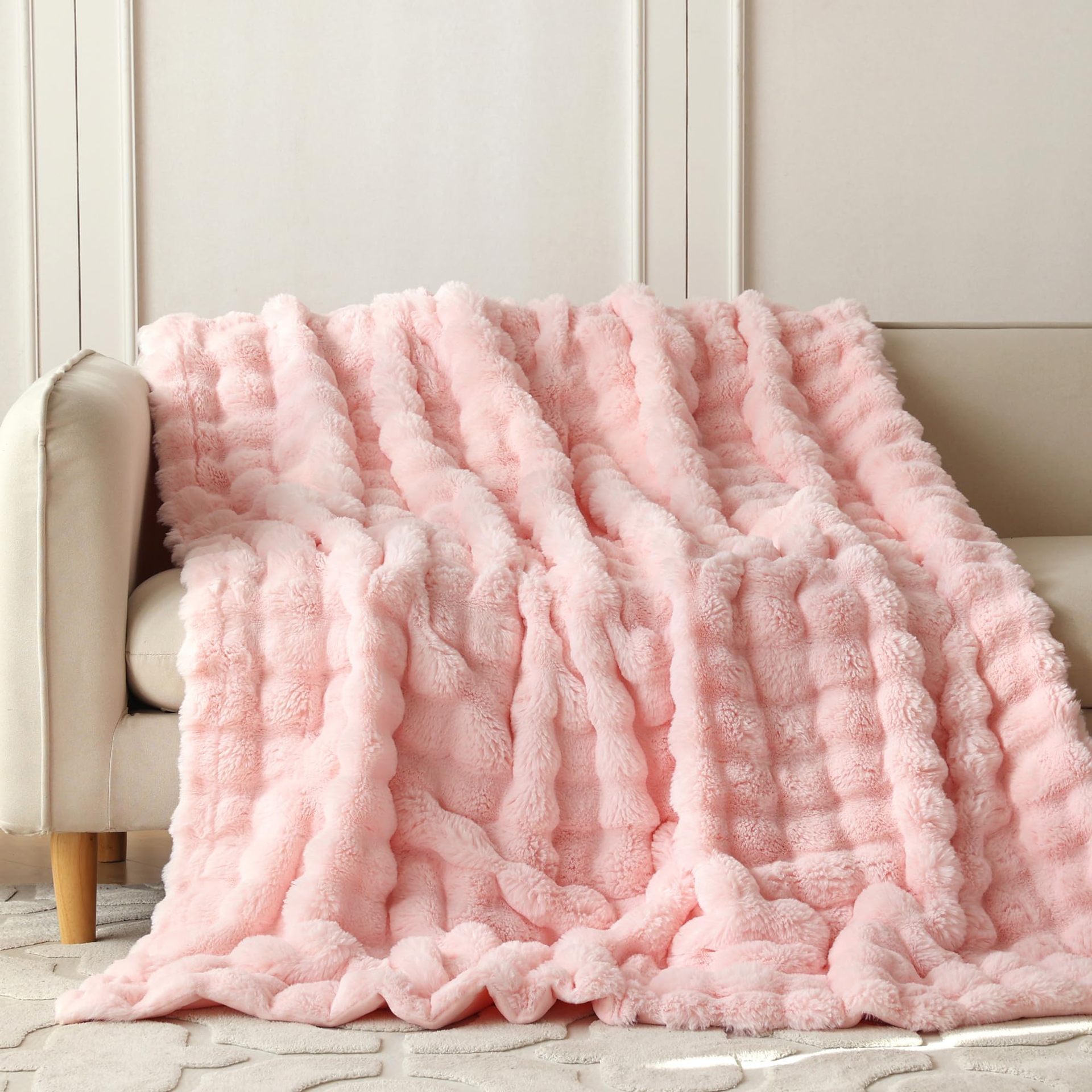 Splendas Tie Dye Throw Blanket Soft Faux Fur Cozy Blanket for Bed & Sofa