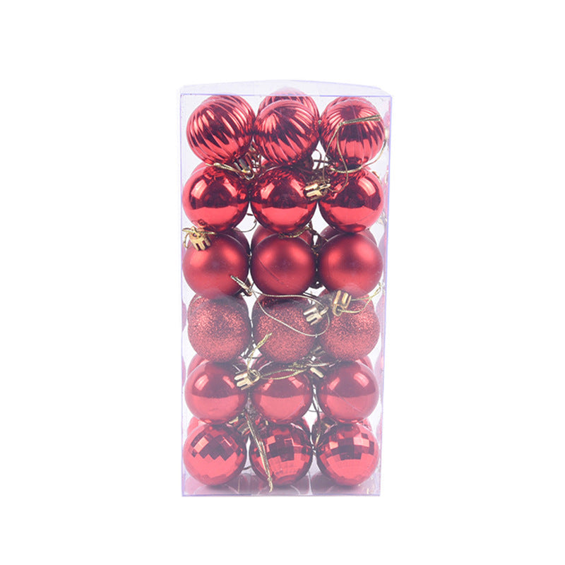 36 PCs Colored Christmas Balls Set Whole Box Shatterproof Xmas Tree Ornaments
