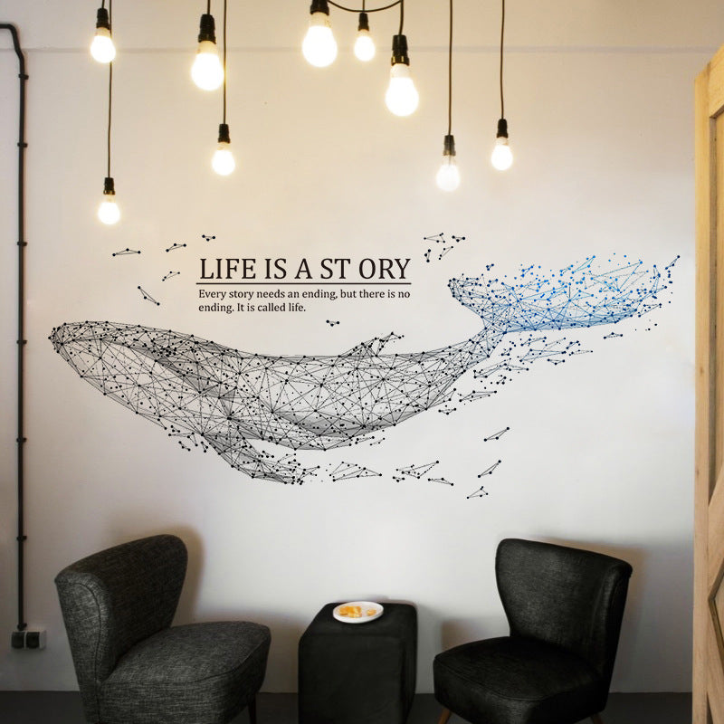 Whale Wall Sticker – Peel and Stick PVC Wall Panels | Waterproof Modern Wall Murals