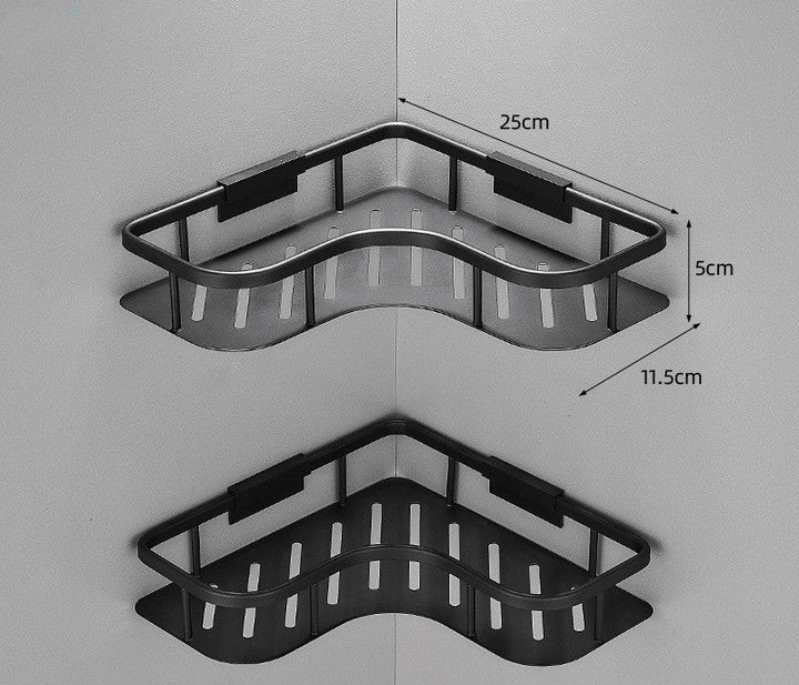 Corner Shower Shelf No Drill - Aluminum Bathroom Corner Storage Rack | 2 Sizes