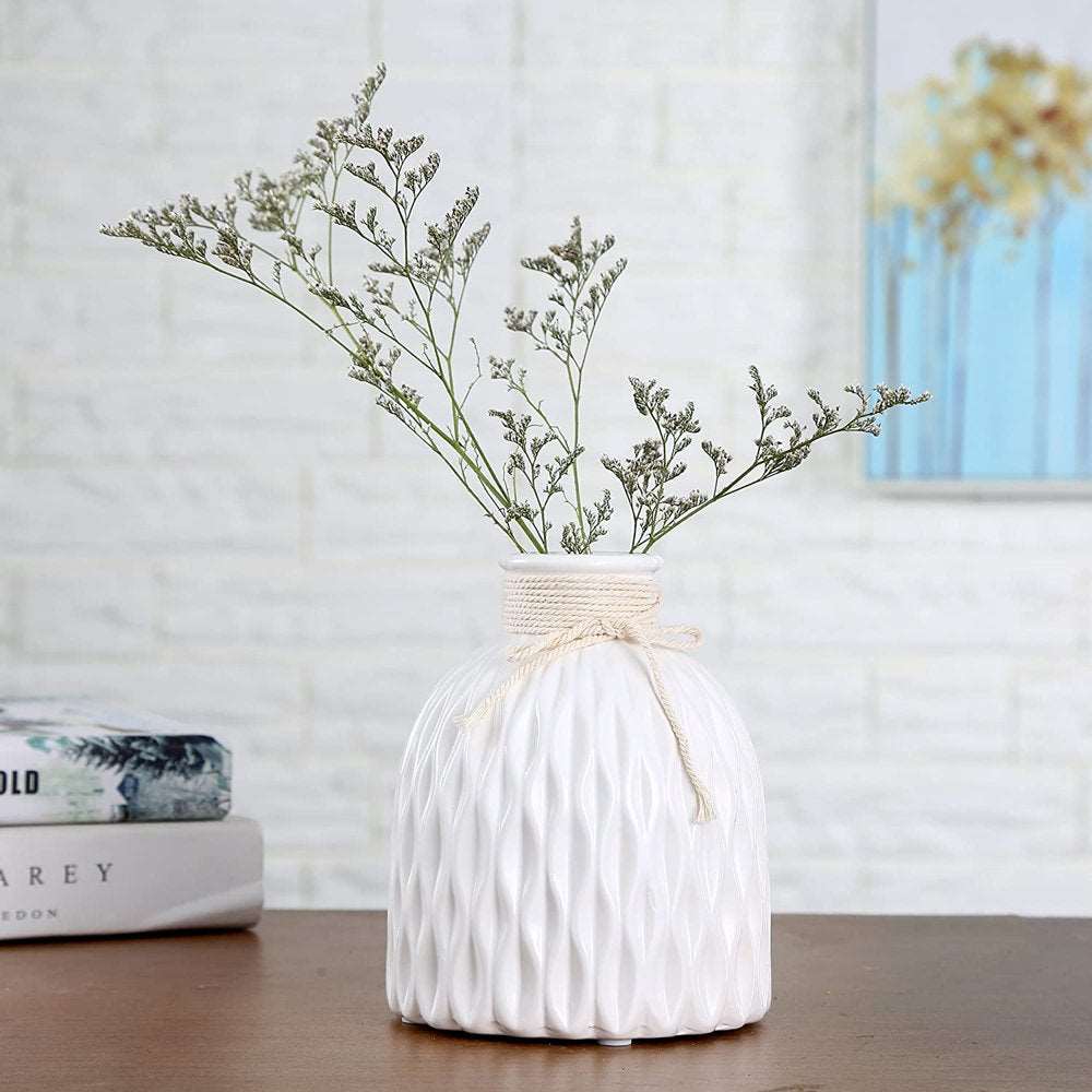 Nordic Style Plastic Faux Striped Rustic Vase