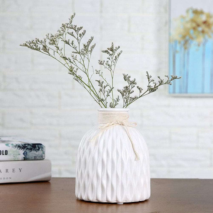 Nordic Style Plastic Faux Striped Rustic Vase