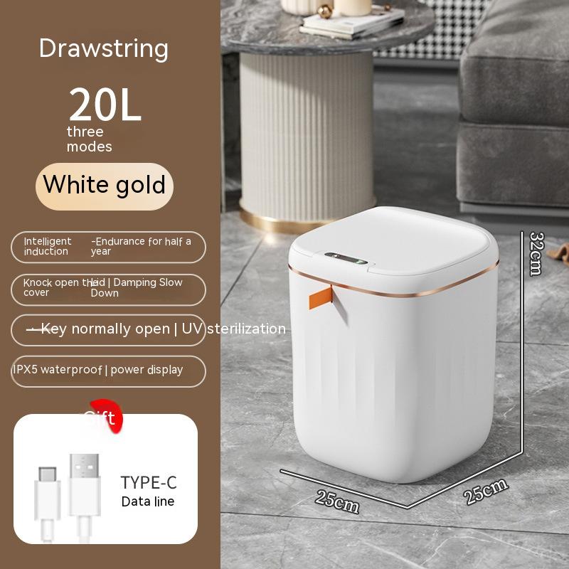 Smart Touchless Trash Can with UV & Deodorizer – 13L/16L
