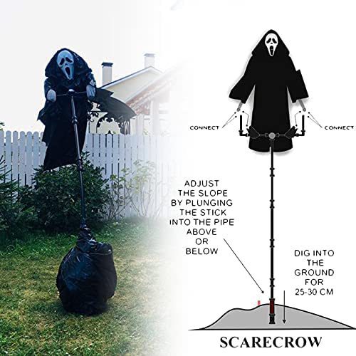 Halloween Skull Screaming Scarecrow – Home & Garden Bird Repeller Decor