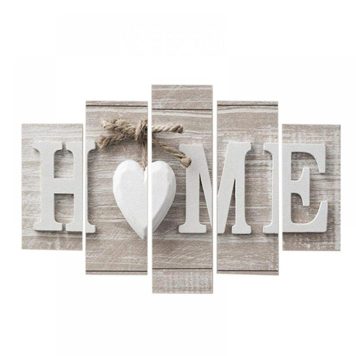 White Home Sweet Heart Modern Abstract Wall Art - Without Frame