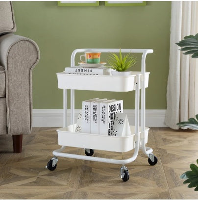 Simple Kitchen Organizer Shelf 3 Tier Living Room Storage Trolley Cart
