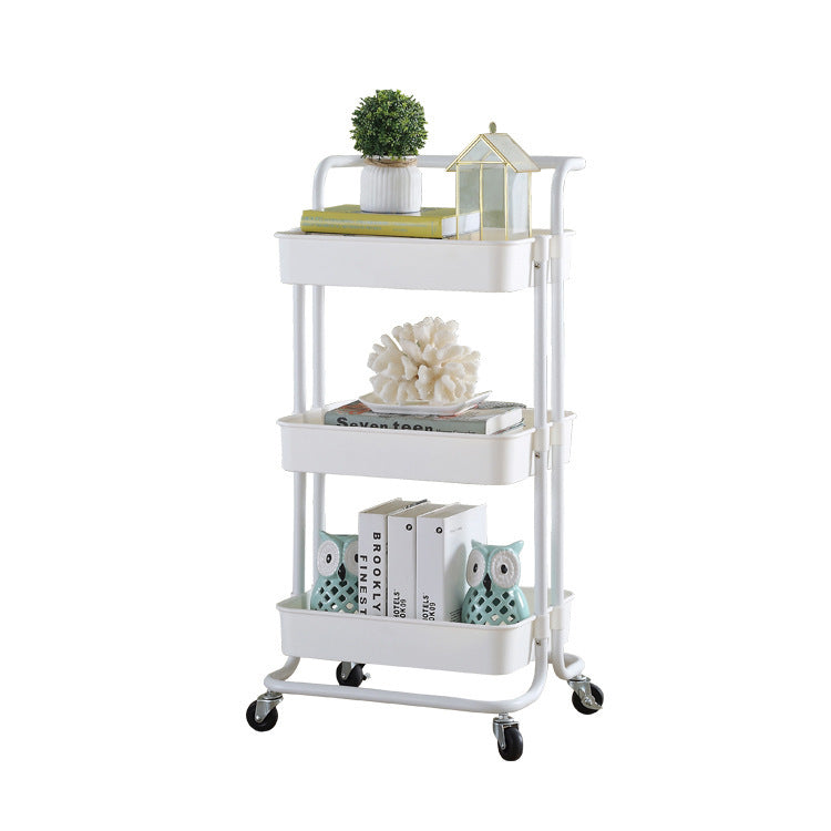 Simple Kitchen Organizer Shelf 3 Tier Living Room Storage Trolley Cart