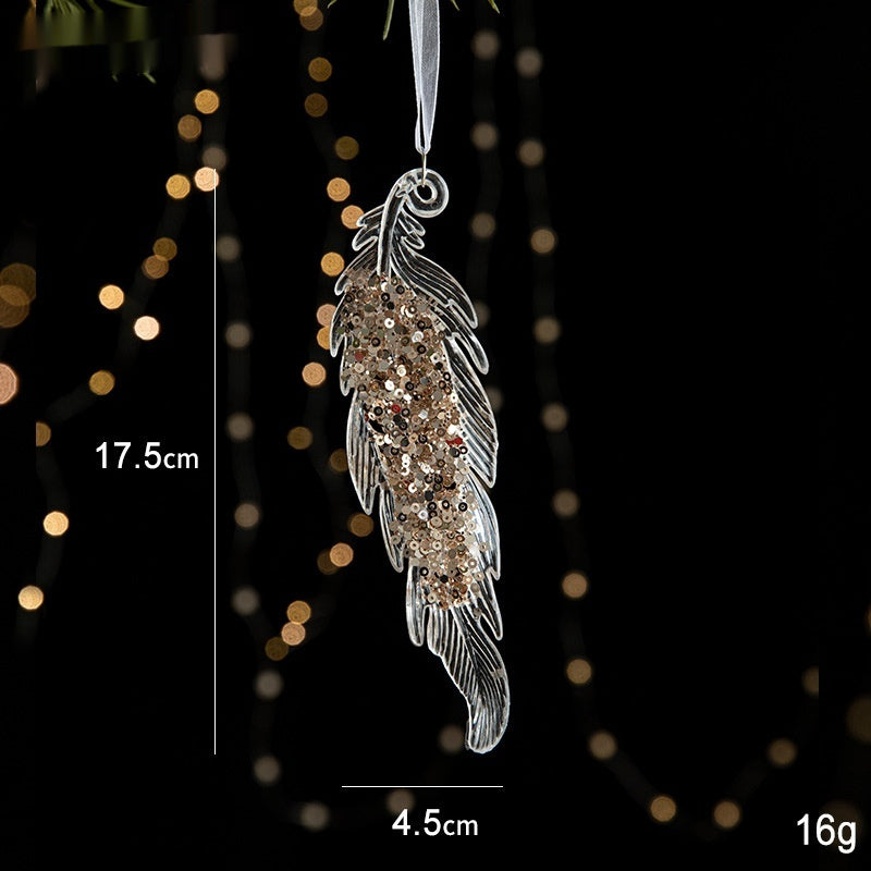Transparent Christmas Decor Sequins Acrylic Pendant Elegant Hanging Ornaments