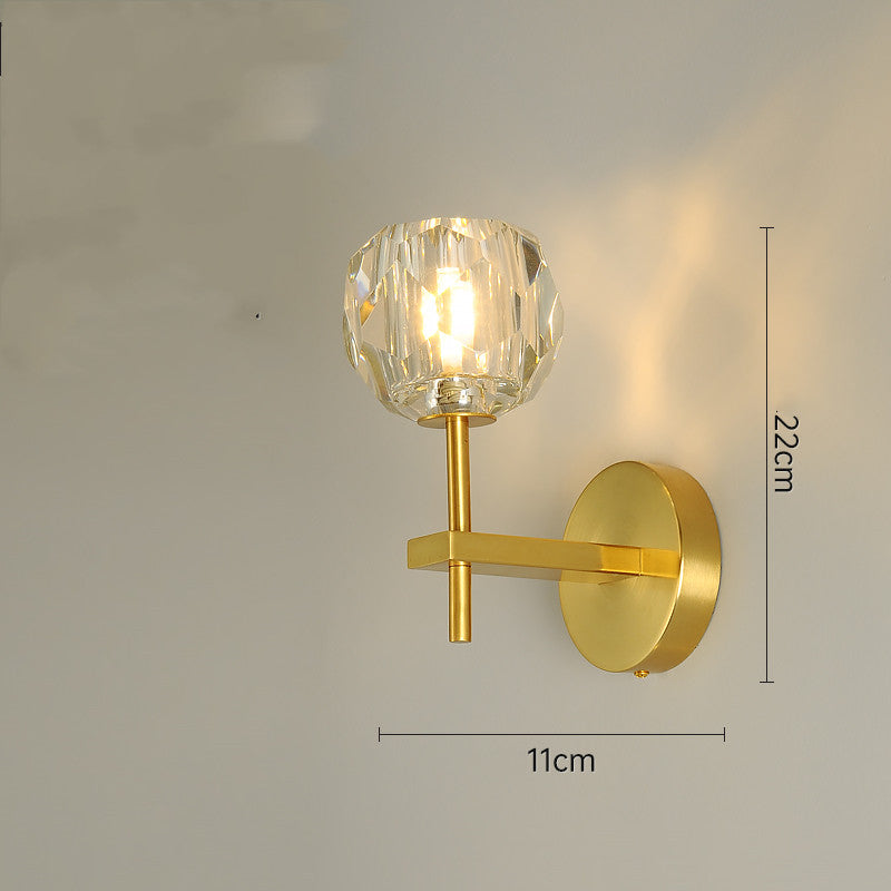 Luxury Crystal Wall lamp Transparent Creative Bedside Lamps