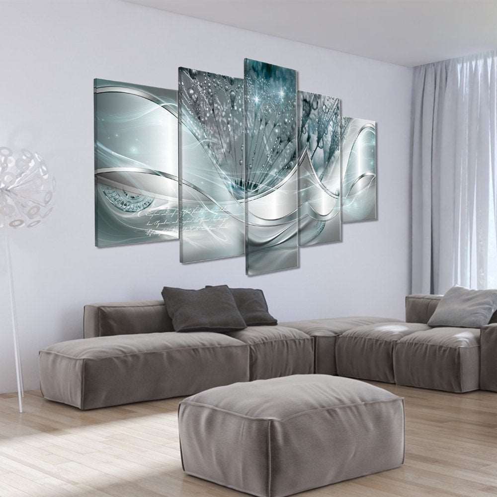 Set of 5 Abstract Flower Canvas Background Wall-Art