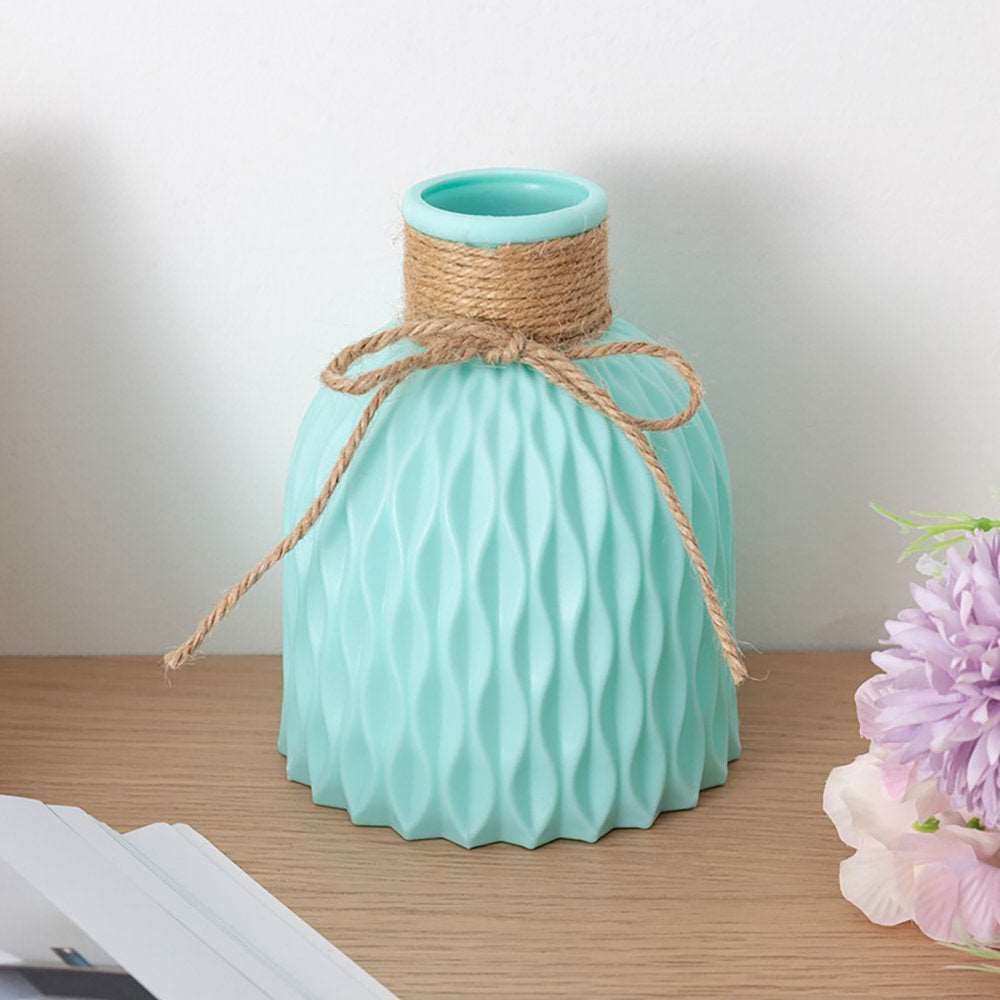 Nordic Style Plastic Faux Striped Rustic Vase