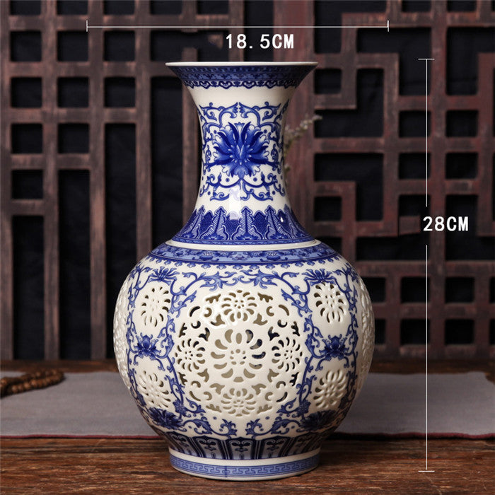 Decorative Hollow Ceramic Vase with Mosaic Design - Modern Table Centerpiece