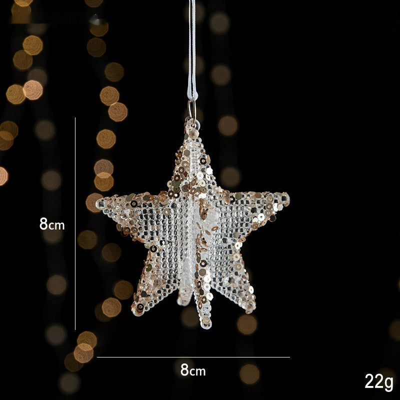 Transparent Christmas Decor Sequins Acrylic Pendant Elegant Hanging Ornaments