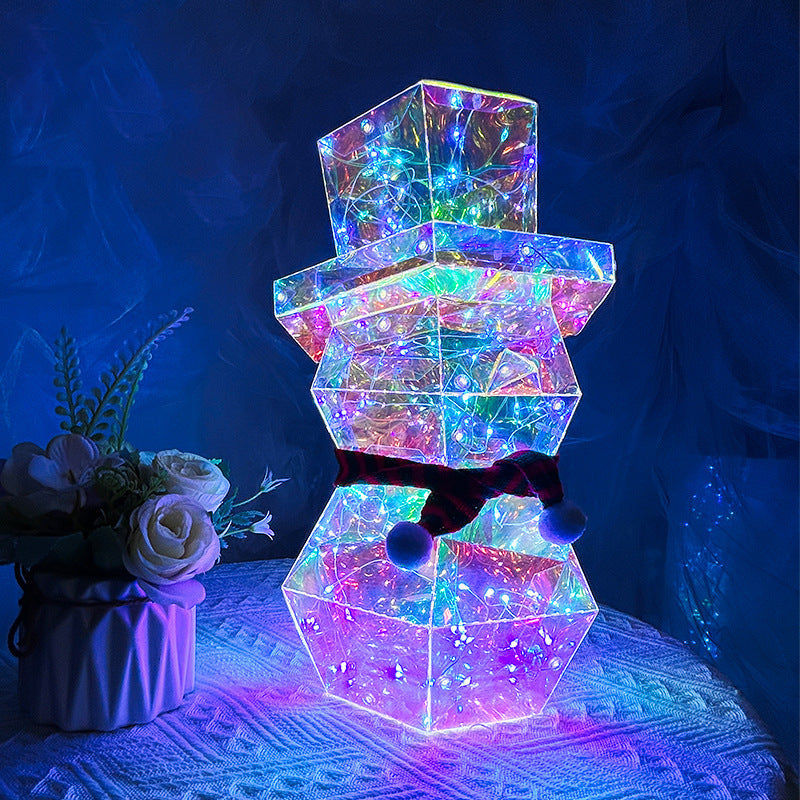 Santa Claus Night Light Colorful LED Glow Christmas Decor Table Ornament