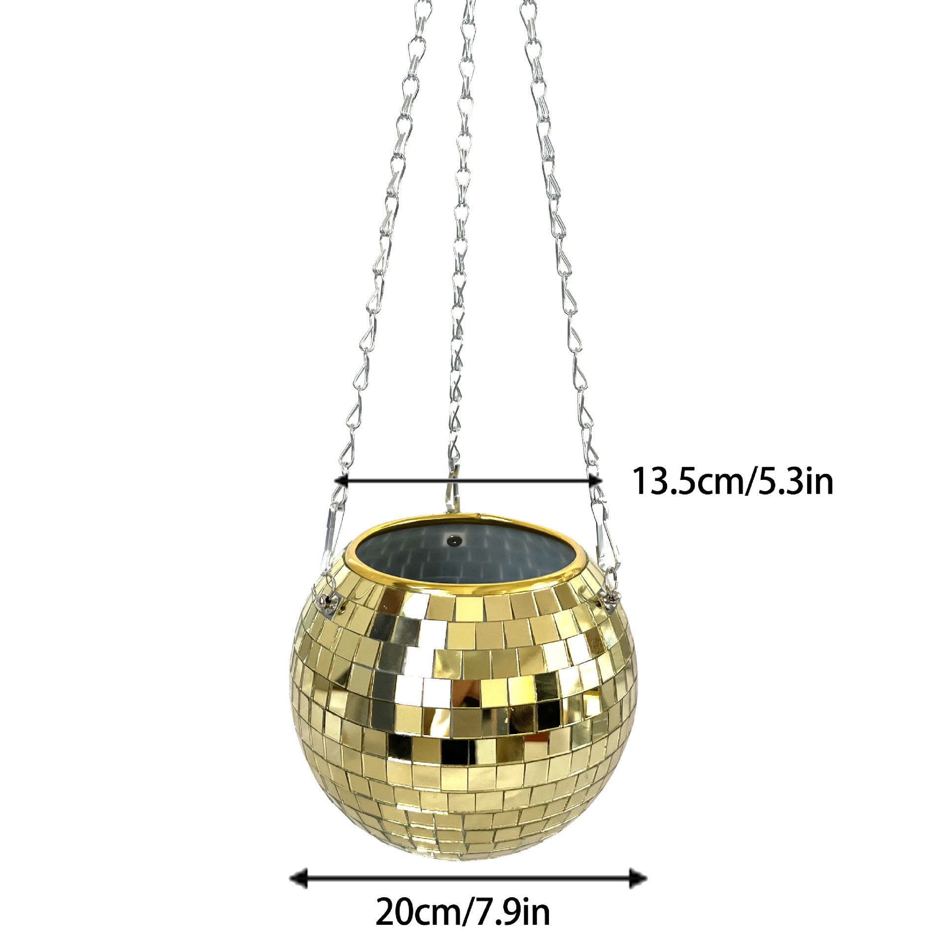 Hanging Mirror Ball Flowerpot Garden Hanging Basket