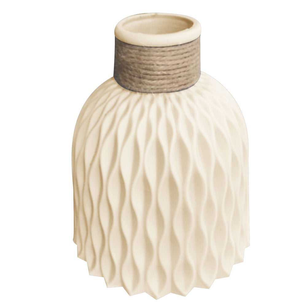 Nordic Style Plastic Faux Striped Rustic Vase