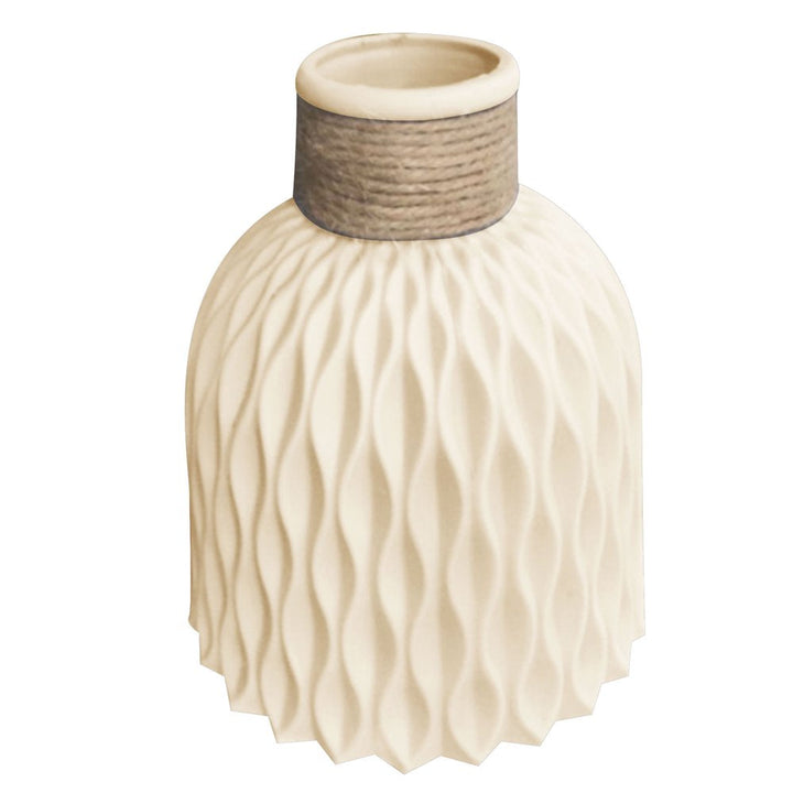 Nordic Style Plastic Faux Striped Rustic Vase
