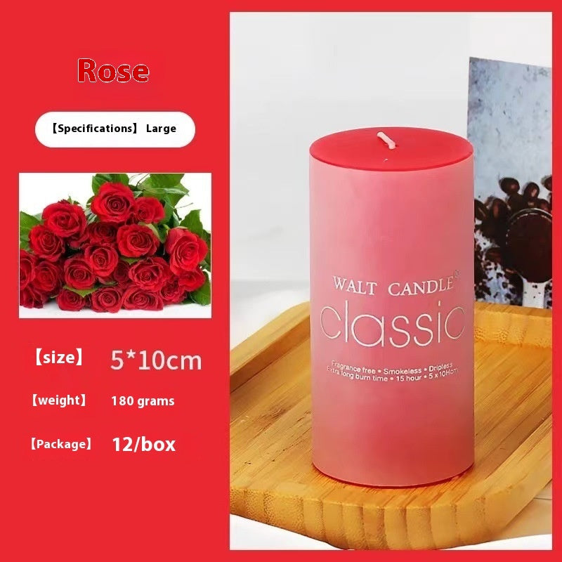Cylindrical Aromatherapy Scented Candle Smokeless Colorful Pillar Candle for Home Decor