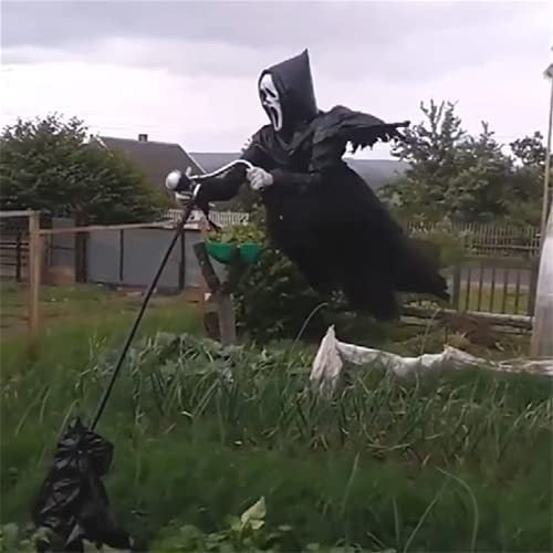 Halloween Skull Screaming Scarecrow – Home & Garden Bird Repeller Decor