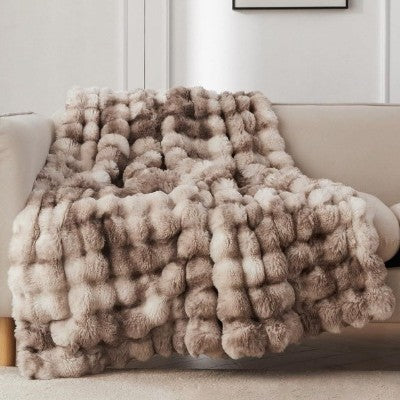 Splendas Tie Dye Throw Blanket Soft Faux Fur Cozy Blanket for Bed & Sofa