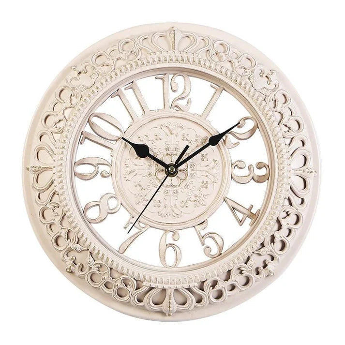 Round Shape Antique Wall Clock Art Of Roman European Home Style