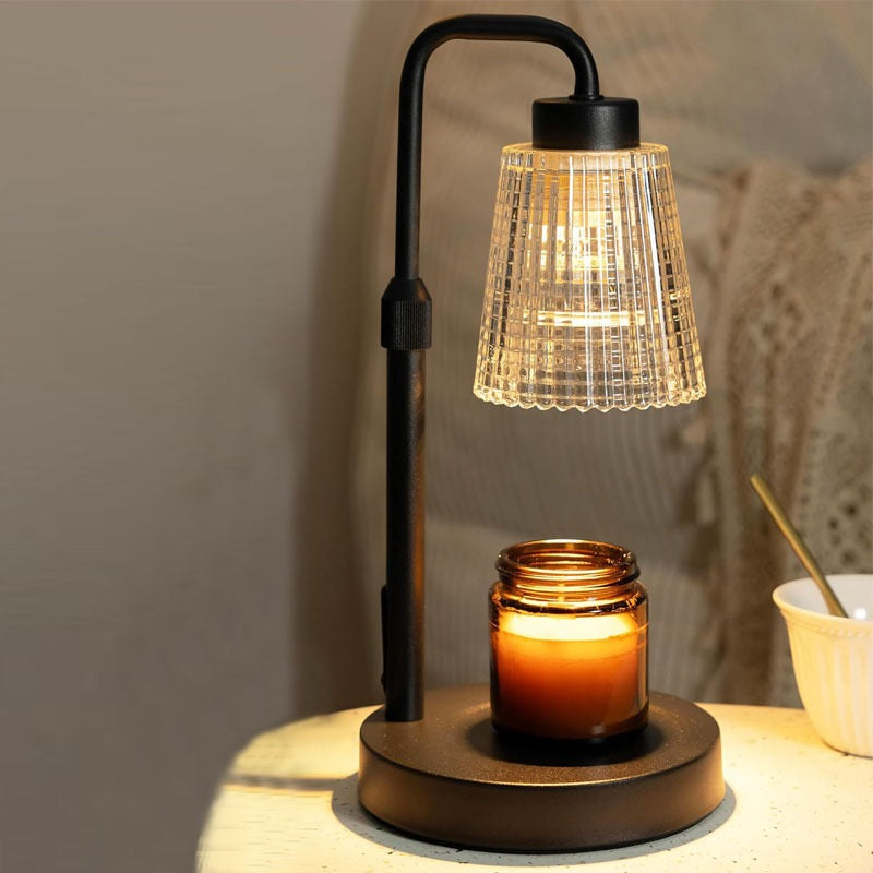 Splendas Candle Warmer Lamp – Dimmable Wax Burner with Timer Glass & Wood