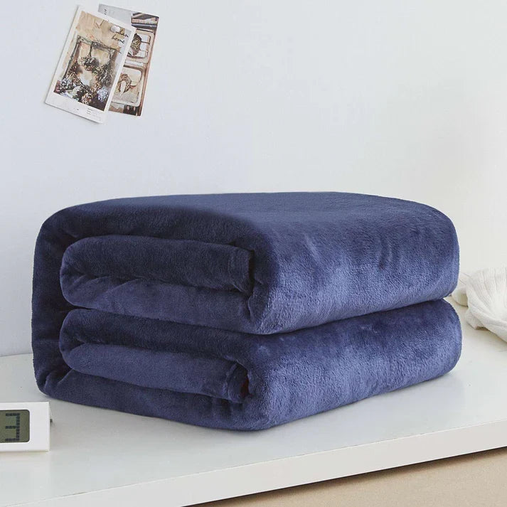 Coral Fleece Blanket - Soft Warm Solid Color Blanket for Bed & Sofa | 17 Colors 6 Sizes