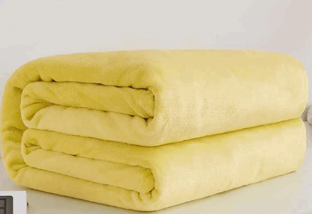 Coral Fleece Blanket - Soft Warm Solid Color Blanket for Bed & Sofa | 17 Colors 6 Sizes
