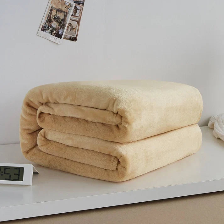 Coral Fleece Blanket - Soft Warm Solid Color Blanket for Bed & Sofa | 17 Colors 6 Sizes