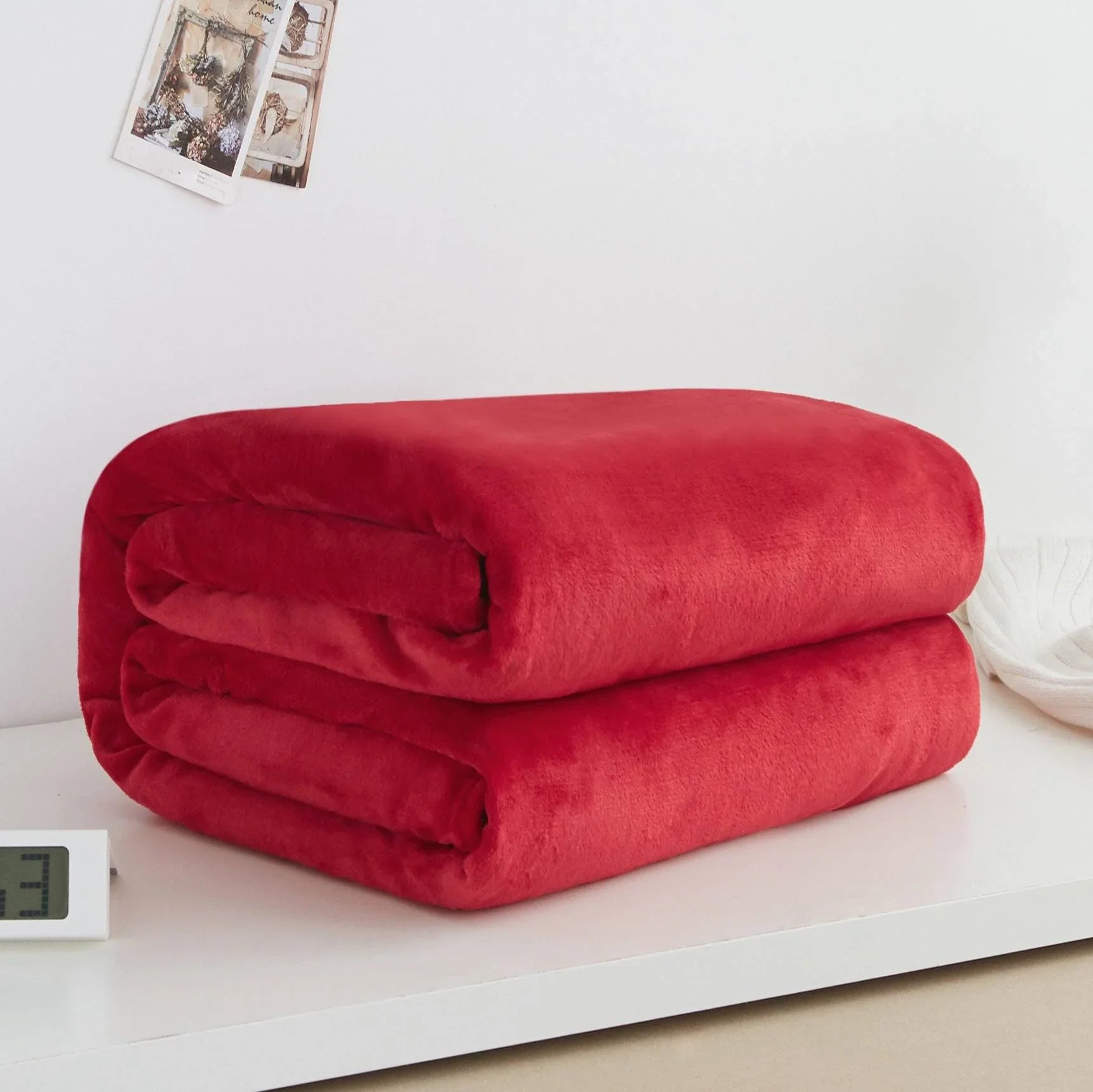Coral Fleece Blanket - Soft Warm Solid Color Blanket for Bed & Sofa | 17 Colors 6 Sizes