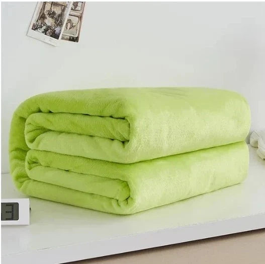 Coral Fleece Blanket - Soft Warm Solid Color Blanket for Bed & Sofa | 17 Colors 6 Sizes
